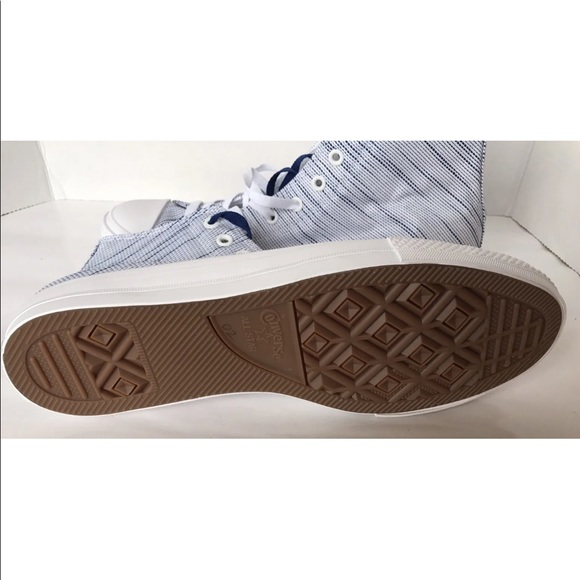 CONVERSE Chuck Taylor Hi Top Sneakers M12 W14 Blue White Stripe - Picture 8 of 9